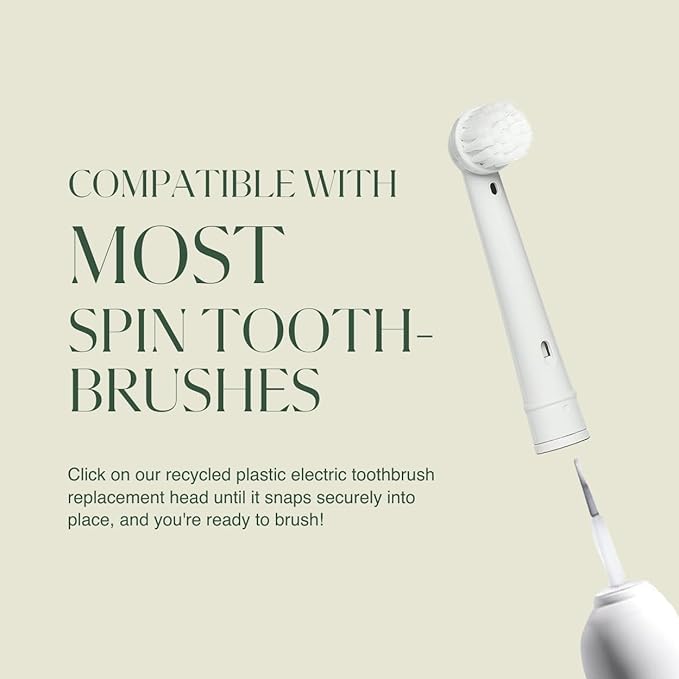 PLUS ULTRA Oral-B Compatible Electric Toothbrush Replacement Heads 4 Pack – Soft Bristles for Sensitive Teeth – Made with Recycled Plastic and Eco-Friendly