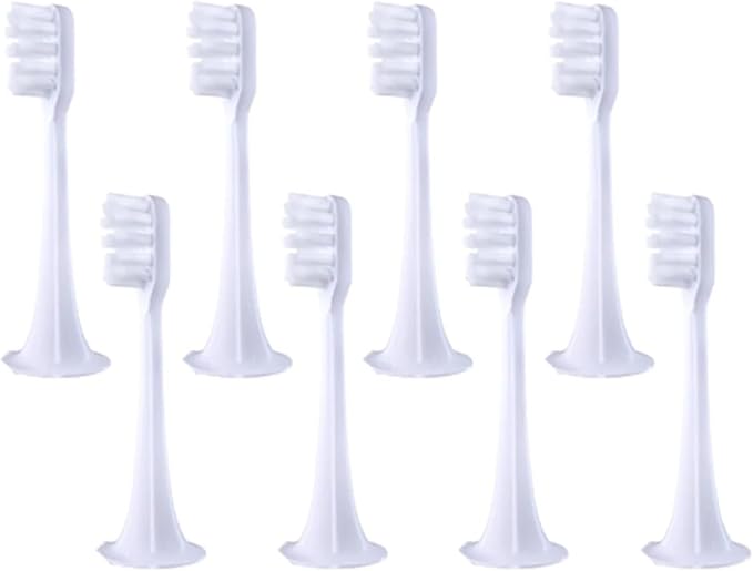 6/8PCS Compatible for MIJIA T300/500 Replacement Brush Heads Sonic Electric Toothbrush Vacuum Soft Bristle Suitable Nozzles(8pcs White)