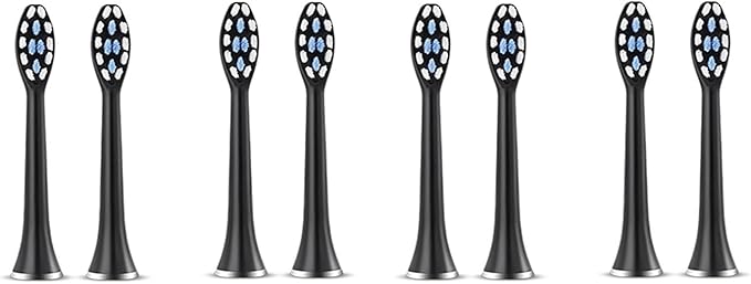 Compatible for SUBORT S7 Brush Heads Electric Toothbrush Replacement(8 Black Brush Head)