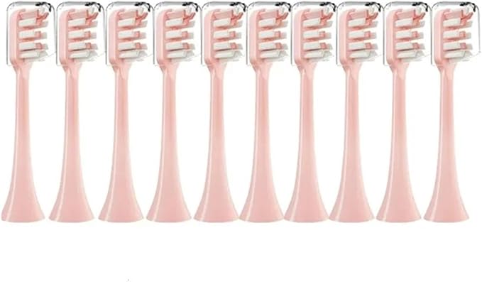 ForCompatible for Xiaomi SOOCAS X3 X5 X3U X1 V1 V2 Clean Brush Heads Replacement Head Bristle Sonic Electric Nozzles with Anti-dust Cap(10 Pink)