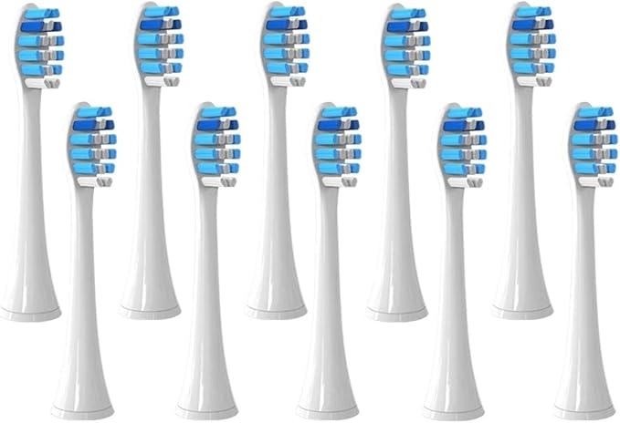 Replacement Brush Heads 10PCSCompatible for HX3/6/8/9 Sonic Electric Toothbrush Soft Vacuum Nozzles(10Blue)