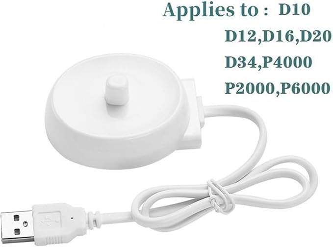 USB Travel Charger Dock Electric Toothbrush Charging Cradle Compatible for Braun Compatible for Oral B P2000P4000P6000P7000D10D12D16D20D34
