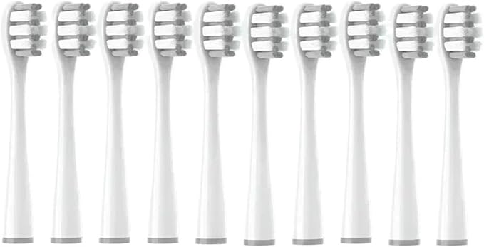 10PCS Vacuum Replacement Brush Heads Compatible for Y1S/Y4/U1/U2/U3/P1/P4 Soft Sonic Electric Toothbrush Clean Nozzles(10RoundGentleWhite)
