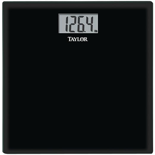 Glass Digital Bathroom Scale - Black Digital Display 0.2 Lb Accuracy - 1 Count