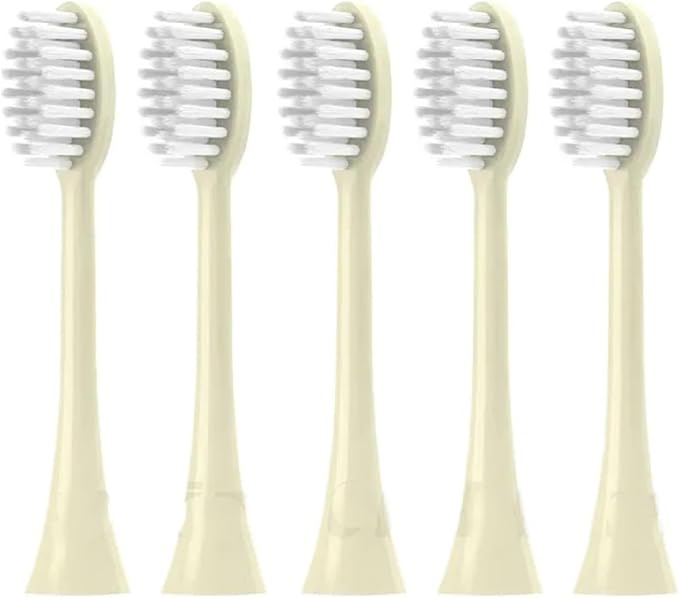 5 Pieces Toothbrush Heads Suitable Compatible for Ulike UB601/UB602/UB603/SN903/Careup CB02 CR01 CS01 CS02 Electric Head(5 PCS Soft Yellow)