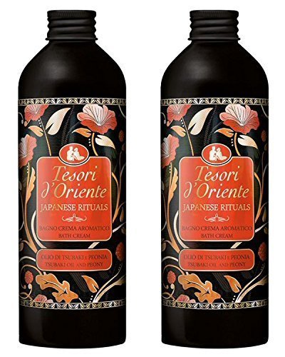 Tesori d'Oriente: Japanese Rituals Bath Cream with Tsubaki Oil and Peony 16.9 Fluid Ounce (500ml) Bottles (Pack of 2) [ Italian Import ]