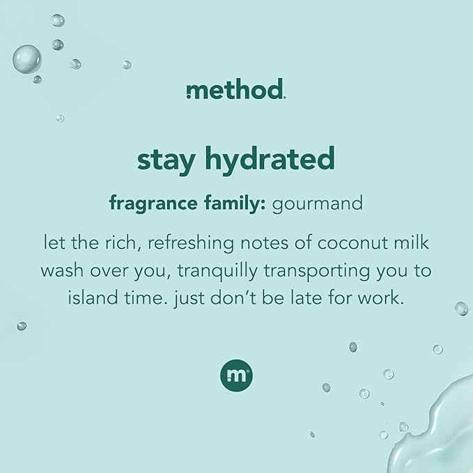 Method Body Wash Stay Hydrated Paraben and Phthalate Free 18 oz (Pack of 6)
