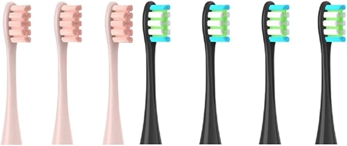 Brush Heads for Soft Toothbrush Bristle 7pcs Replacement(3Pink 4Black)