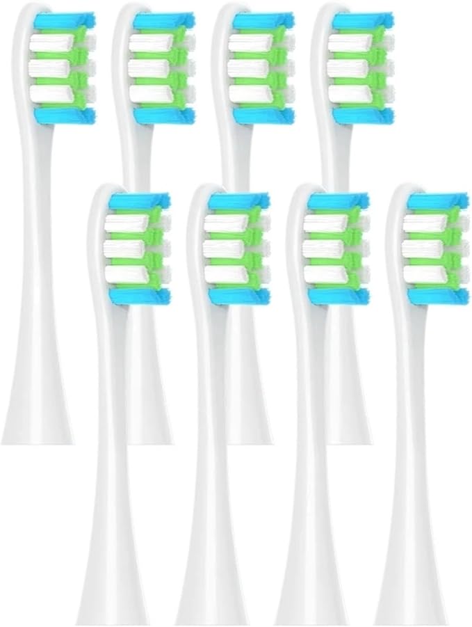 8 Pcs Replacement Brush HeadsCompatible for Oclean X PRO Elite/Flow/F1/One/X/All Series Electric Toothbrush(8 pcs White)