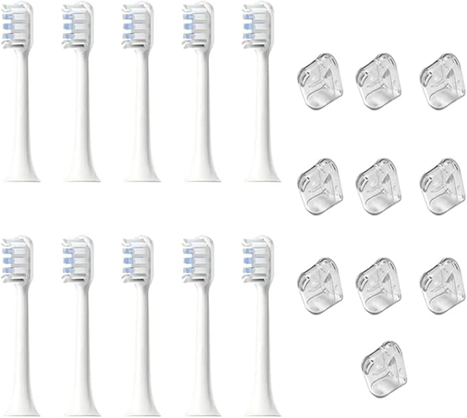 Compatible for MIJIA T301 MES605 T302 MES608 T501 MES607 Replacement Electric Tooth Brush Heads(White B)
