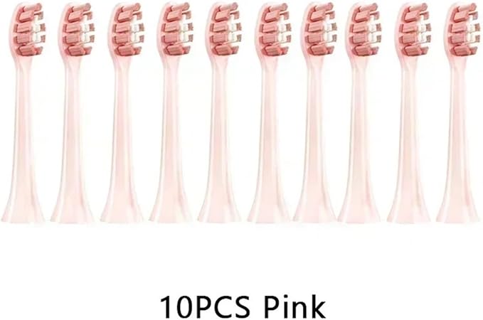 10PCS for HX6930 HX6064 Electric Toothbrush Vacuum Soft Bristle Nozzles Replacement Brush Heads(10Pink)