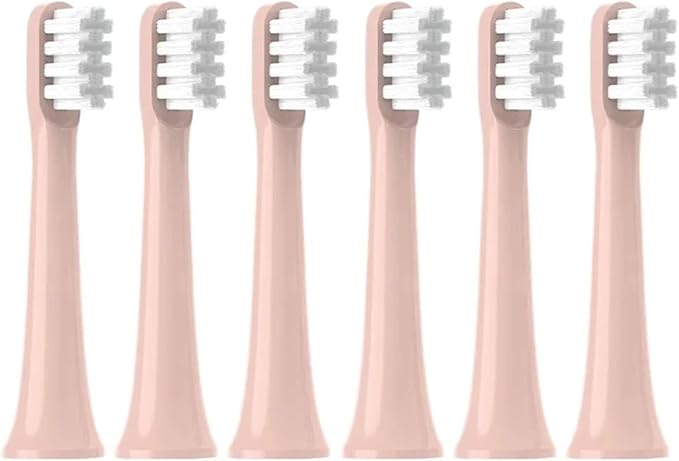 Vacuum Replacement Brush HeadsCompatible for XIAOMI MIJIA T100 4PCS Sonic Electric Tooth Soft Bristle Caps Package Nozzles(6Pink)