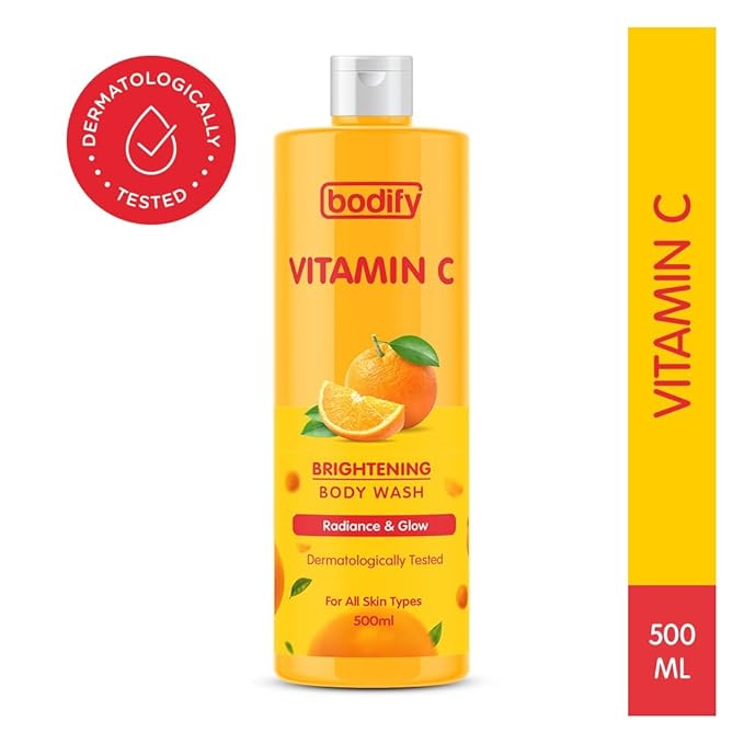 Bodyfy Vitamin C Brightening Body Wash 500 Ml | Radiance &amp Glow|Paraben Free | All Skin Types