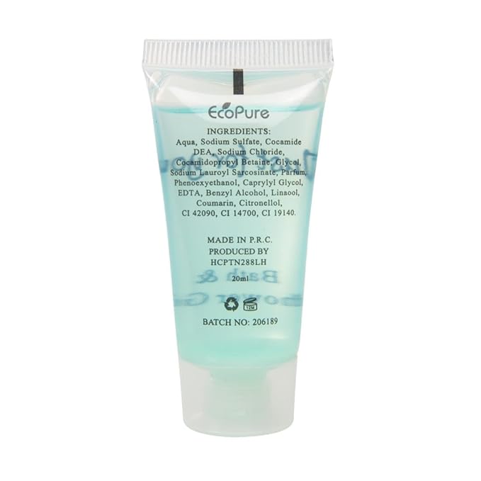 Travel Toiletries - Just for You Bath and Shower Gel 20ml (Pack of 100) REACH Compliant Hotel Shower Gels Pleasant Fragrance Hotel or Home Use Dimensions 79(H) x 39(W) x 22(D) mm | GF949