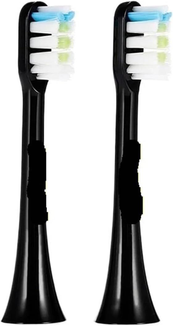 Electric Toothbrush Head Replacement Parts X1 X3 X3U X5 Sonic(Black 2 pcs)
