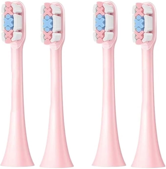 4pcs Toothbrush Heads ReplacementCompatible for SOOCAS X1 X3 X3U X5 Replacement Heads(4pcs Pink)
