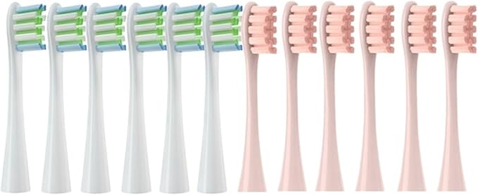4/12 Pcs Replaceable Brush Heads Suitable Compatible for Oclean X/X PRO/ Z1/ F1/ One/Air 2 /SE Sonic Electric Toothbrush Refills(6white6pink)