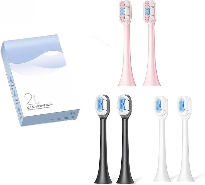 Electric Toothbrush Heads Replacement Compatible with SOOCAS X1 X3 X3U X5 Teeth Brush Replacement Heads(4 pcs Pink)