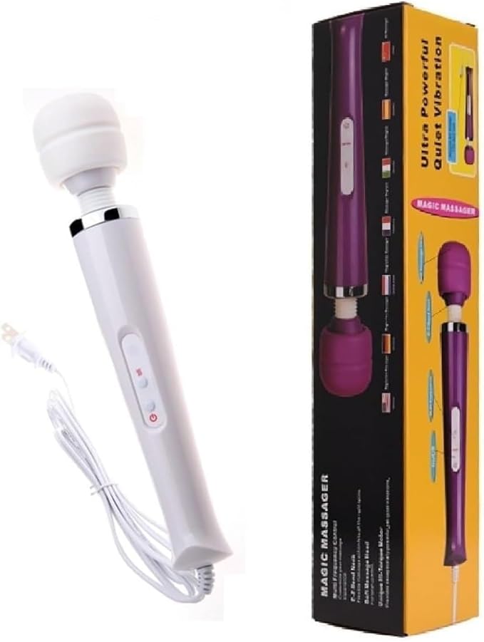 Big Deep Tissue Full Body Massager for Muscle Relief Back Neck Hand Foot Leg Arm Massage Powerful Handheld Tool for Women Muti Speeds (White Big and Blue Small Massager)