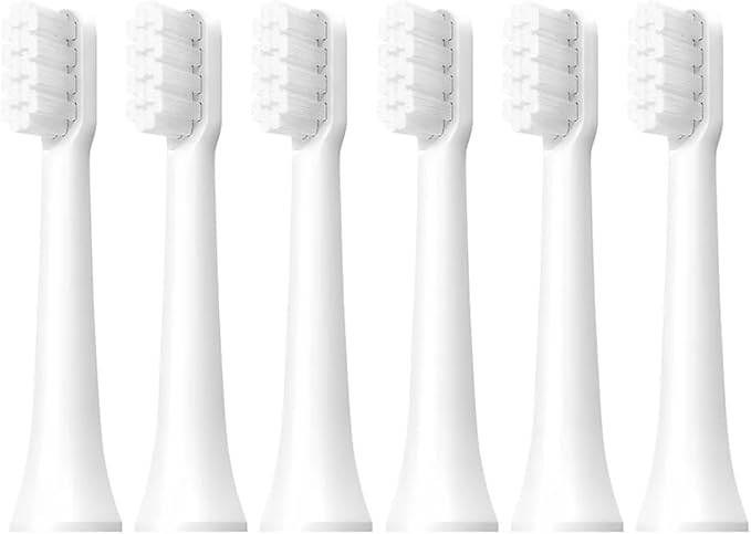 6/12Pcs Replacement Brush Heads Compatibility for MIJIA T100 Mes603 Toothbrush Vacuum Soft Bristle Suitable Nozzles(T100-WH-6PCS)