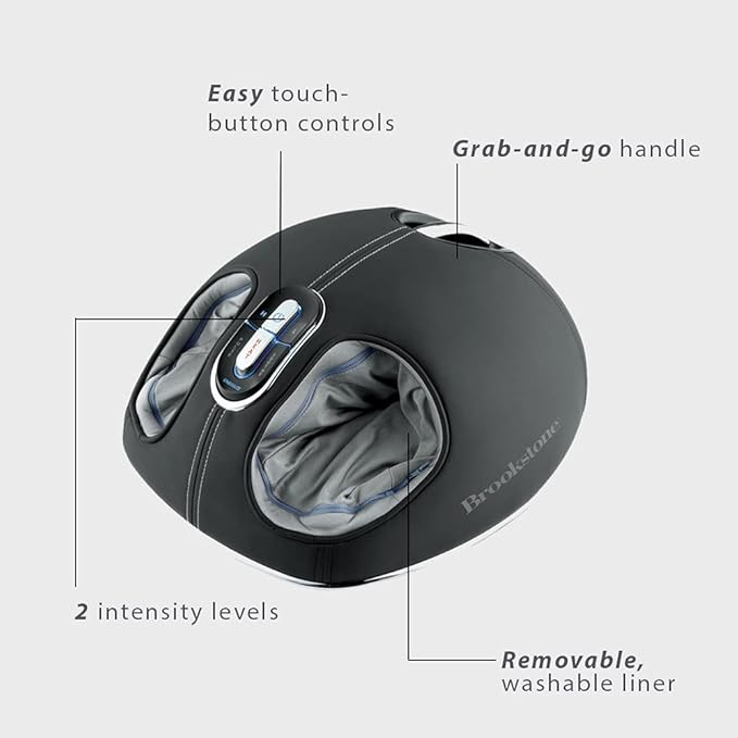 Brookstone Shiatsu Foot 3 Massage Programs with Heat Air Compression Deep Kneading Grey