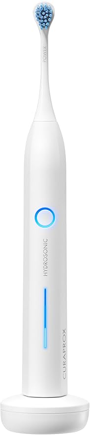 Curaprox Hydrosonic Pro Sonic Toothbrush – for Sensitive Teeth Implants and Braces | Professional Cleaning at Home | Set with Three Brush Heads