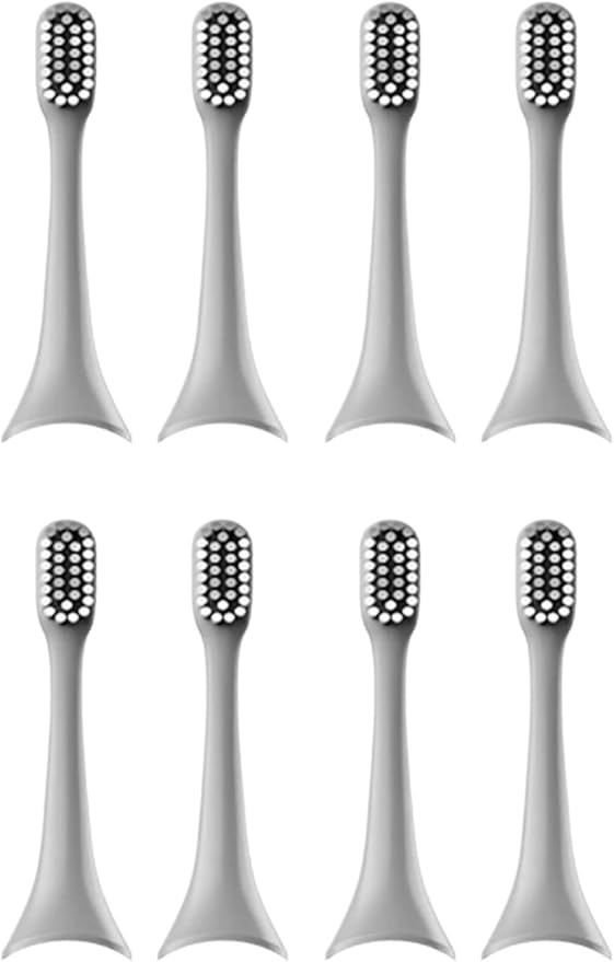 Compatible for ENCHEN T+/T2 Toothbrush Head Accessories Adult Replacement Brush Nozzle8pcs(Grey 8pcs)