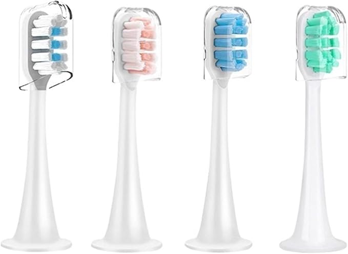 4pcs Replacement Brush HeadsCompatible for Xiaomi Mijia T300 T301 T500 Sonic Toothbrush Head Soft Bristle Nozzles(5)