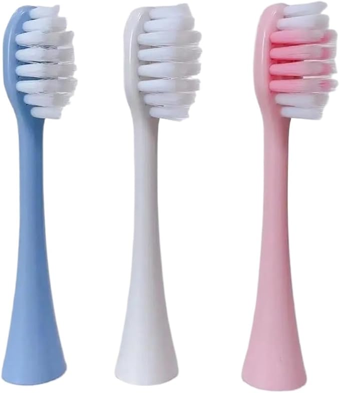 4pc Replacement Brush HeadsCompatible for Children's Electric Toothbrush Sonic Cartoon Pattern for Kids Smart Tooth Waterproof(White Brush Heads)