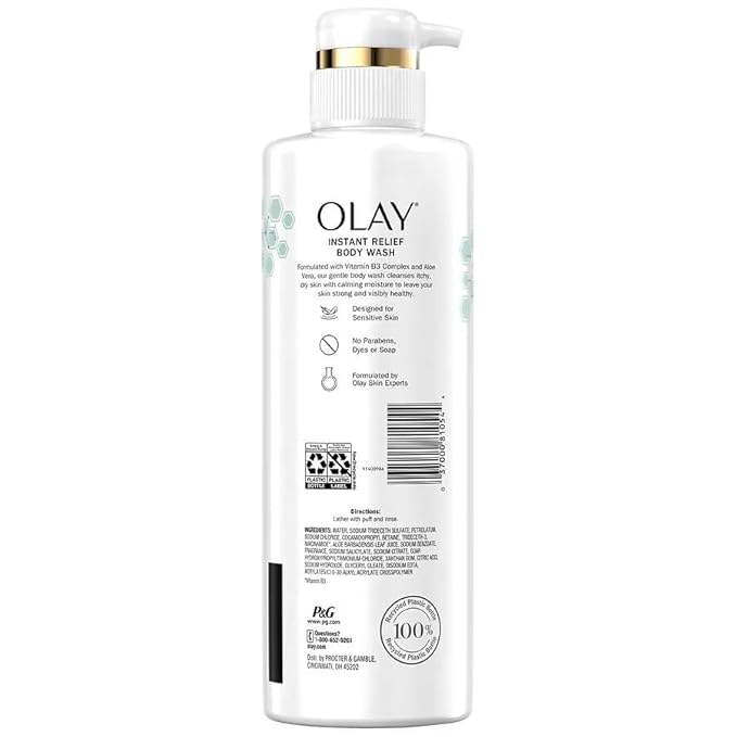 Olay Itchy Dry Skin Body Wash with Aloe Vera and Vitamin B3 17 Fl Ounces