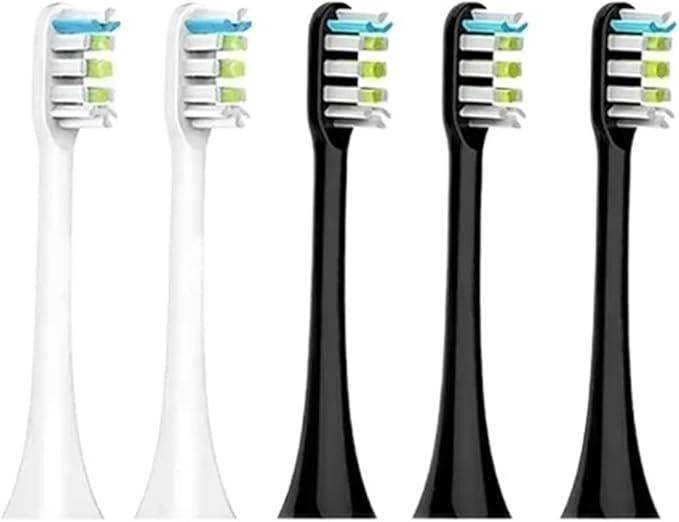 Compatible for X3 X5 X3U X1 V1 V2 Clean Brush Heads Replacement Head Bristle Electric Nozzles with Anti-dust Cap(2 White 3 Black)