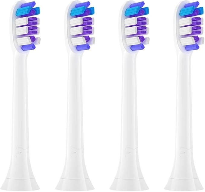 4/8pcs Replacement Toothbrush Heads Compatible with Philips Sonicare Soft Electric Brush Head 4100 6500 6100(4PCS Purple)