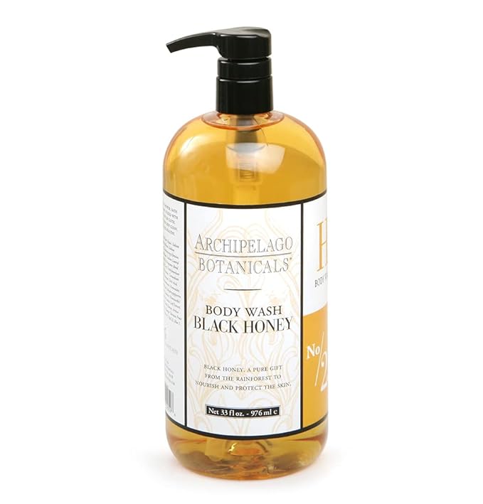 Archipelago Botanicals Black Honey Body Wash Moisturizing and Hydrating Daily Wash for Nourished Skin Free from Parabens Phthalates and GMOs (33 oz)