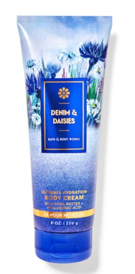 White Barn Bath &amp Body Works - 3 Piece Bundle - Spray - Body Cream - Shower Gel - Full Size and Bag HELLO GORGEOUS (Denim &amp Daisies)