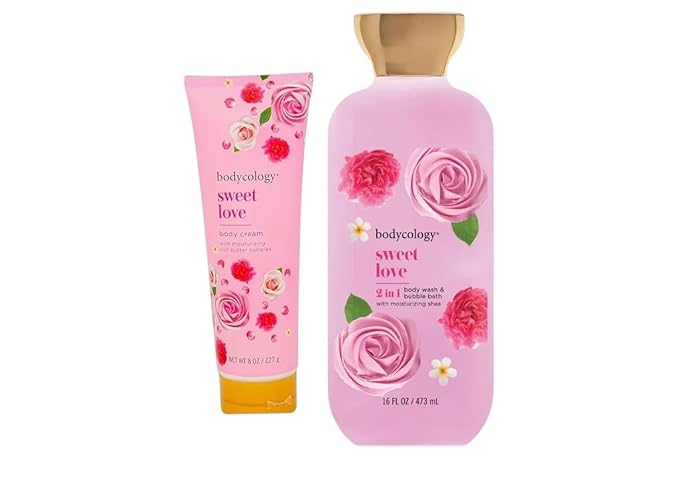 Love 2 in 1 Body sweet love Wash &amp Bubble Bath 16 fl oz Body Cream 8 oz - Moisturizing with Shea Butter