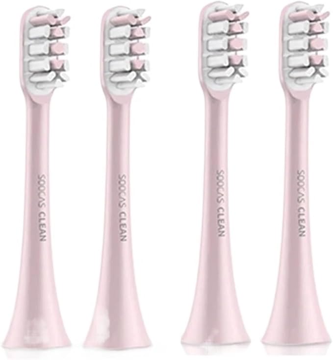 Compatible for SOOCAS Electric Toothbrush Compatible for X1 X3 X3U X5 Teeth Brush Replacement Heads(Pink 4 pcs)