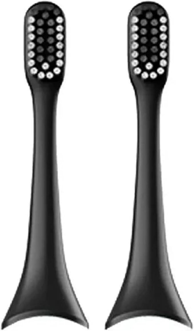 Replacement Toothbrush Head Compatible for ENCHEN Aurora T+/T2 Electric Original Accessories Adult Nozzle(2pcs Black)