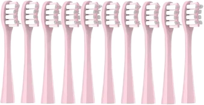 10PCS Vacuum Replacement Brush Heads Compatible for Y1S/Y4/U1/U2/U3/P1/P4 Soft Sonic Electric Toothbrush Clean Nozzles(10PrismaticPink)