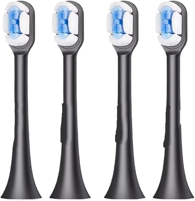 4Pcs Replacement ToothbrushCompatible for SOOCAS X3 Brush(4pcs Black)