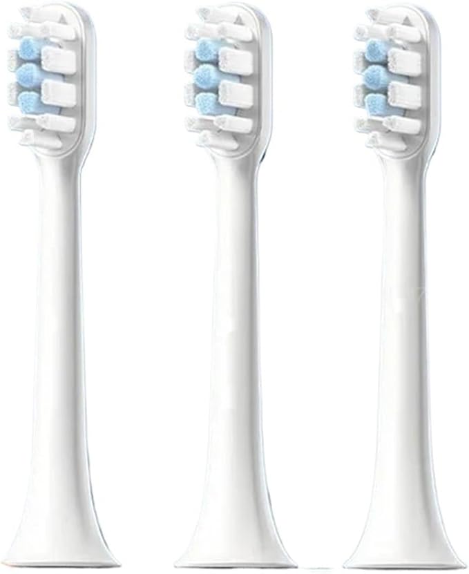 Replaceable Brush Heads Compatible for XIAOMI MIJIA T301 T302 Soft Dupont Clean Bristle WhiteBlue Dark Blue Sonic Nozzles(3 White)