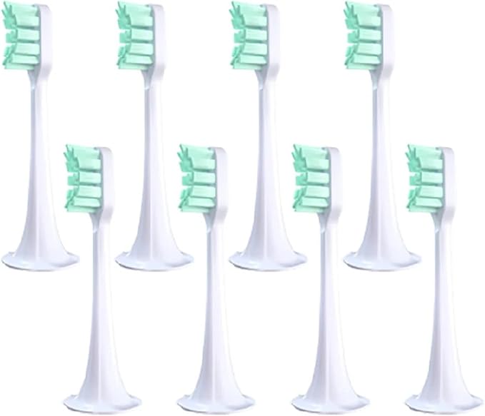 6/8PCS Compatible for MIJIA T300/500 Replacement Brush Heads Sonic Electric Toothbrush Vacuum Soft Bristle Suitable Nozzles(8pcs Dark Blue)