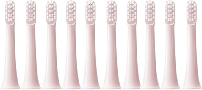 10PCS Replaceable Brush HeadsCompatible for XIAOMI T100 Electric Toothbrush Soft Caps Bristle Vacuum Package Nozzles(10Pink)