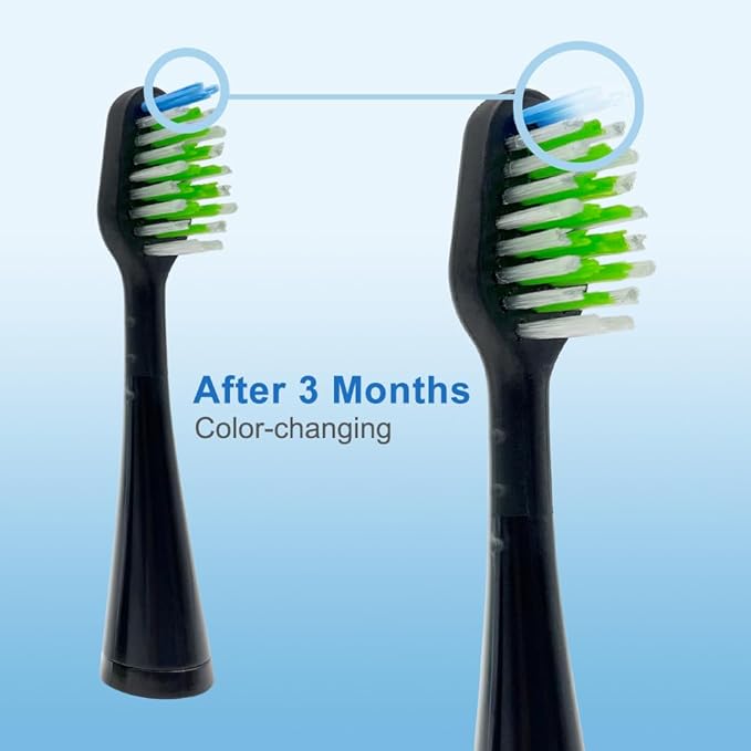 Replacement Toothbrush Heads with Tongue Scraper Compatible with Waterpik Complete Care 5.0 (WP-862 WP-872 WP-877 WP-882 WP-892) and Complete Care 9.0 (CC-01CD012-2) Black4 Count