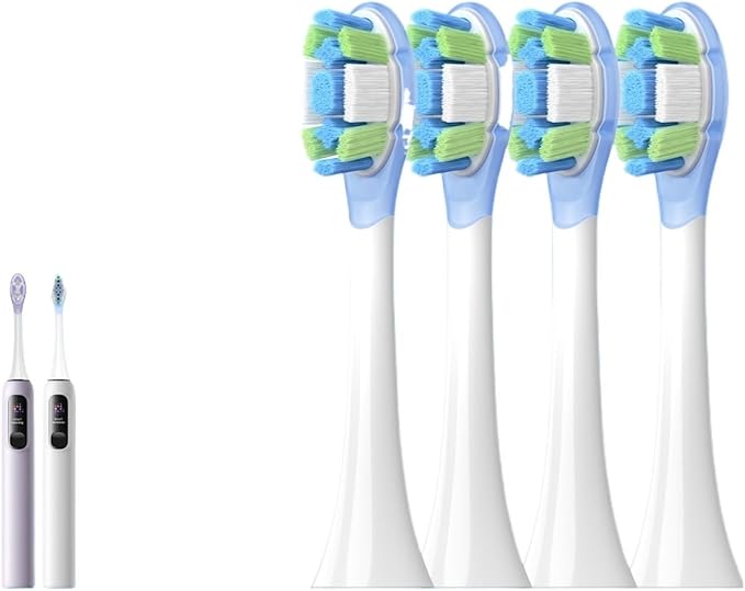 4PCS Replacement Brush Heads Compatible for MES609/MES610 Pro Sonic Electric Toothbrush Sealed Package(R)