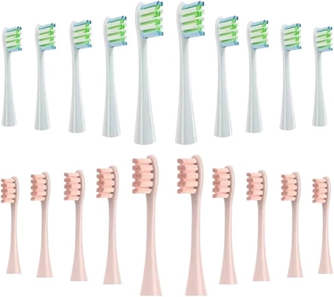 Brush Head ReplacementCompatibility for Oclean Electric Toothbrush Soft Bristle X/X PRO/ Z1 Brushes Replaceable Fit(10 White 10 Pink)