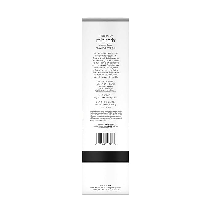 Neutrogena Rainbath Replenishing and Cleansing Shower and Bath Gel Moisturizing Body Wash and Shaving Gel with Clean Rinsing Lather Ocean Mist Scent 32 fl. oz (Pack of 2)