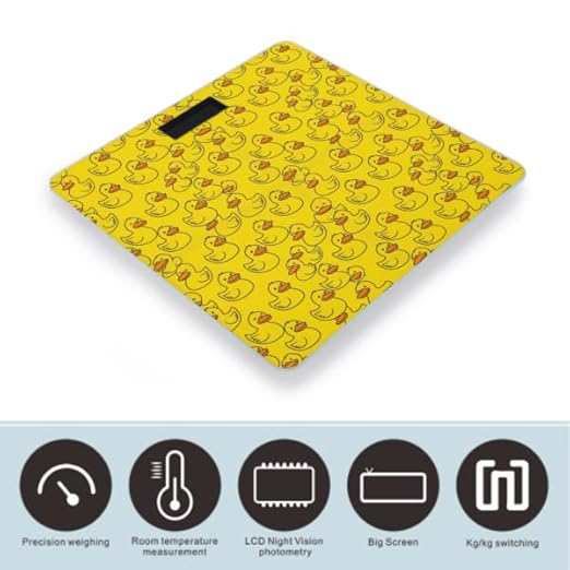 Women's Digital Bathroom Weighing Scale Automatic Switch Energy Saving Scale Smart Scale for Body Weight Compatible with Yellow Rubber Duck