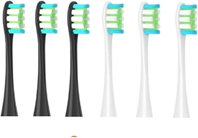 6PCS Replacement Heads Compatible for Flow/X/X PRO/ Z1/ F1/ One/Air 2 /SE Brush Heads Soft Sonic Toothbrush Bristle(2pcs Silver)