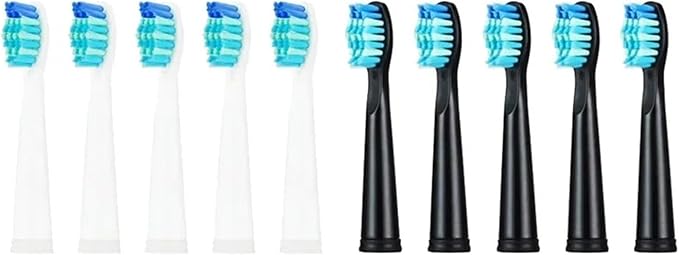 Replacement Brush Heads Compatible for FW/SG 507/508/515/551/917/959/908(5 Black 5 White)