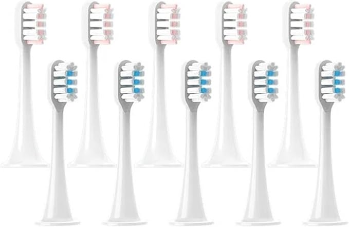 Compatible for 10Pcs T300/T500/T700 Toothbrush Heads Replaceable Refill Nozzles 4Colors(5Pink 5White)